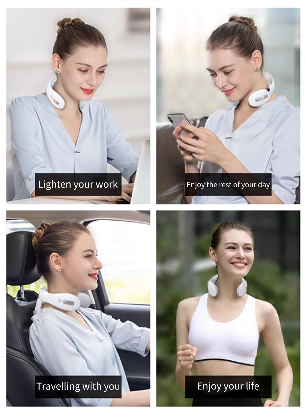 Smart Neck And Back Massager Device Shoulder Neck Massage Cervical Vertebra Vibrator Heating Relieve Pain Muscle Care