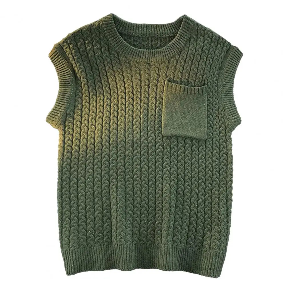 Chic Sweater Vest Knitwear Men Sweater Vest Loose Anti-pilling Pullover Winter Sweater Vest Keep Warm