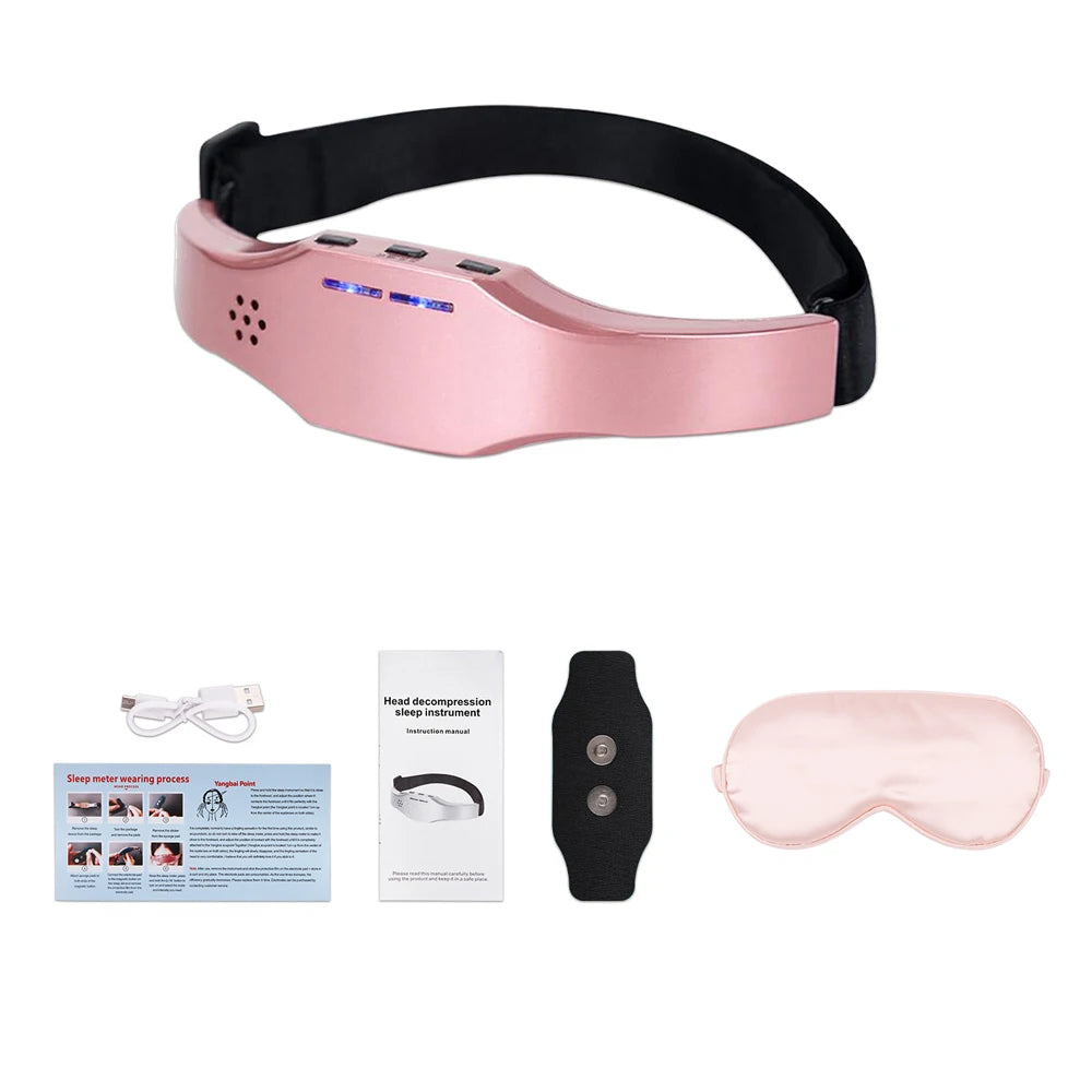 Smart Electric Head Massager Sleep Monitor Insomnia Migraine Relief Massage Release with Stress Sleep Therapy Device Sleep Mask