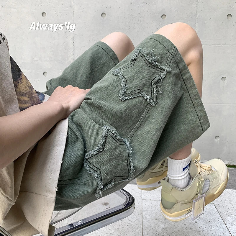 2026 Summer Shorts Men Loose spodenki meskie Vintage Denim Basic Simple Hot Sale High Waist Leisure Ulzzang Streetwear Short