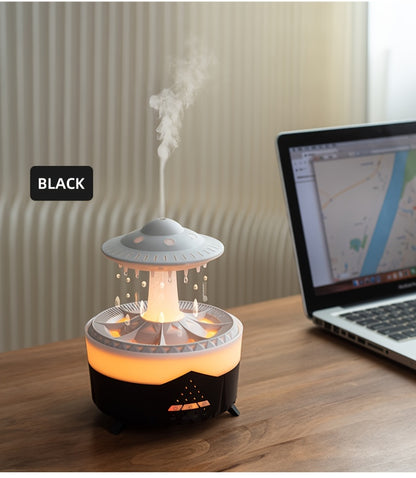 Large Capacity Volcanic Spray Atomizer - Intelligent Simulation Water Drop Humidifier and Flame Aroma Diffuser for Home - Advanced Mist Technology, Whisper Quiet, Easy to Clean, and Automatic Shut-Off