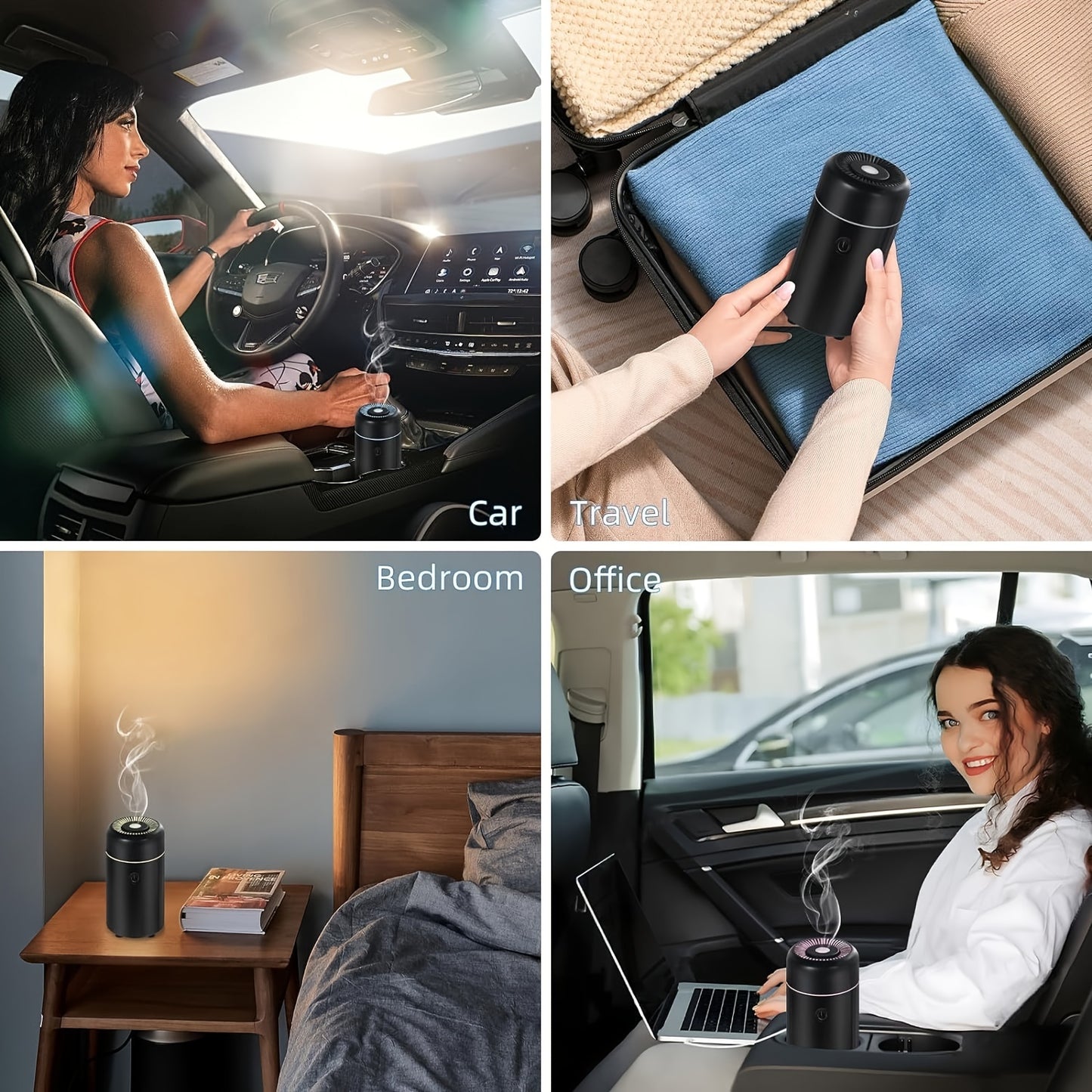 1pc Car Aroma Diffuser - Advanced Humidifying Technology, Efficient Aroma Essential Oil Diffusion, Convenient USB Powered, Soothing Cool Mist Output, Compact and Space-Saving Mini Design, Portable and Travel-Friendly - Perfec