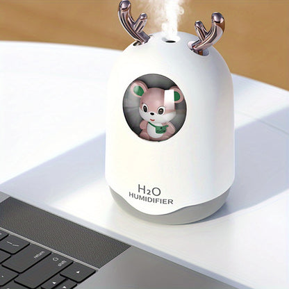 USB-Powered 10.14oz Humidifier with Colorful LED Night Light & Aroma Diffuser - Essential Oil Mist Maker