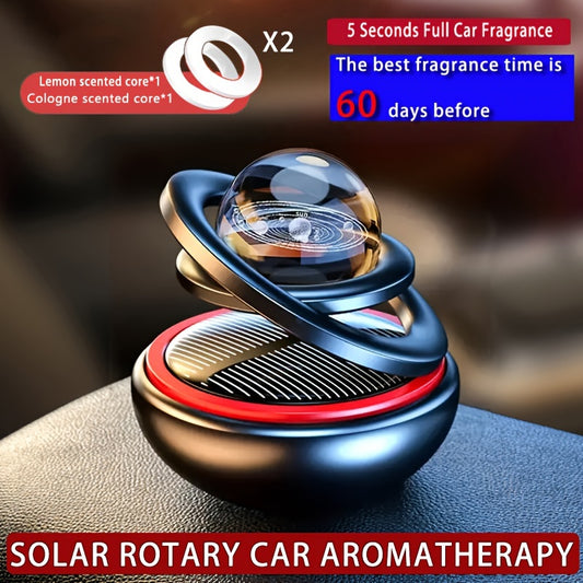 Solar-Powered Planet Aroma Diffuser - Elegant Car Freshener with Masculine Scent, Battery-Free Eco Aromatherapy
