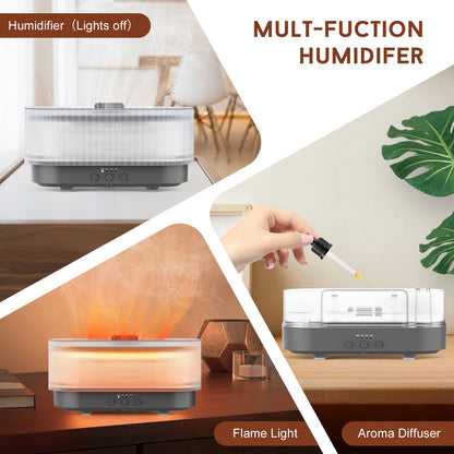 Sejoy Humidifier 300ml 6 Colors Mood Simulation Flame Light Aromatherapy Diffuser Super Quiet Auto Shut-Off Bedrooms Offices Liv