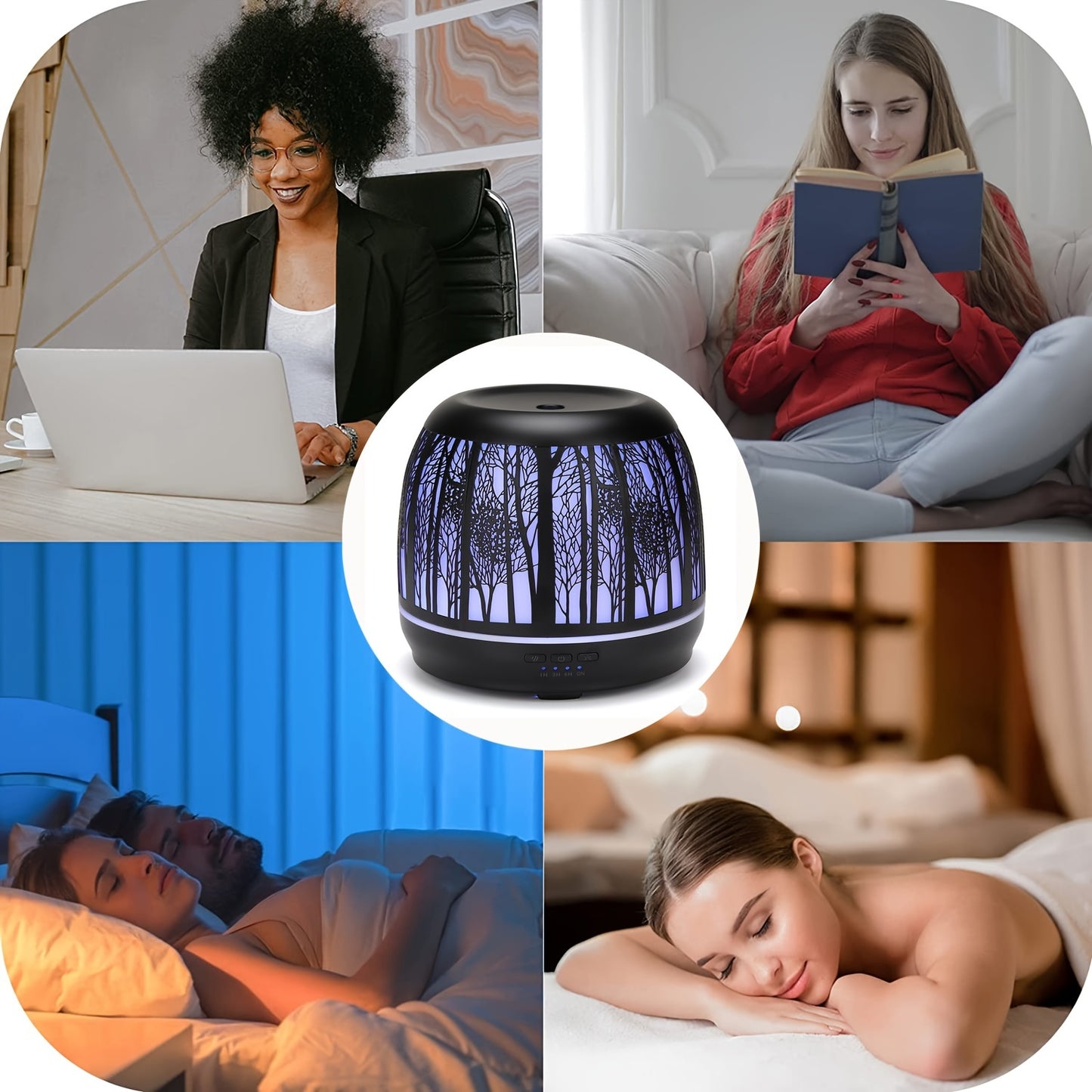 Large Essential Oil Aromatherapy Diffuser for Home Bedroom Metal Hollow Decorative Room Ultrasonic Air Scent Mist Aroma Diffuser 500ML Defusers