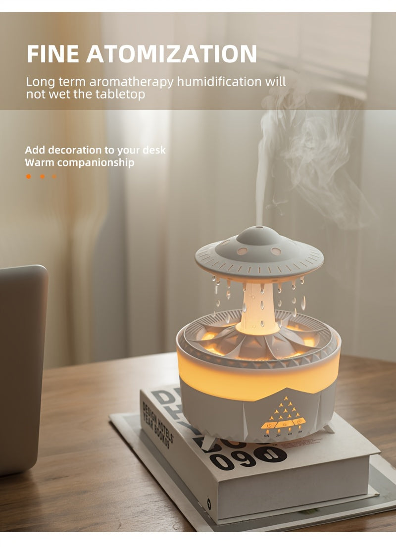 Large Capacity Volcanic Spray Atomizer - Intelligent Simulation Water Drop Humidifier and Flame Aroma Diffuser for Home - Advanced Mist Technology, Whisper Quiet, Easy to Clean, and Automatic Shut-Off