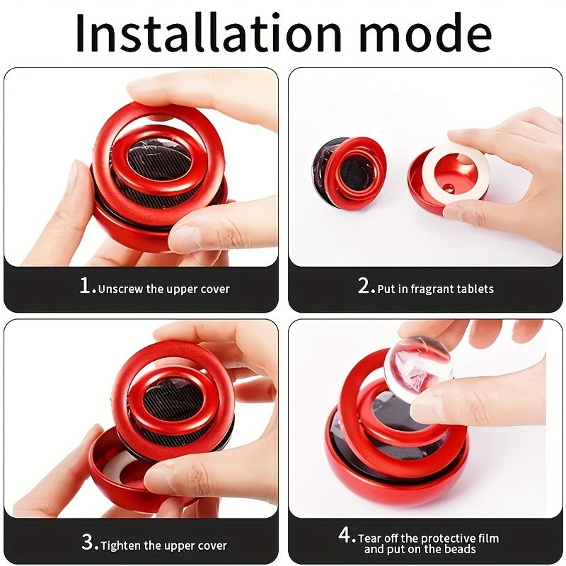 Solar-Powered Planet Aroma Diffuser - Elegant Car Freshener with Masculine Scent, Battery-Free Eco Aromatherapy