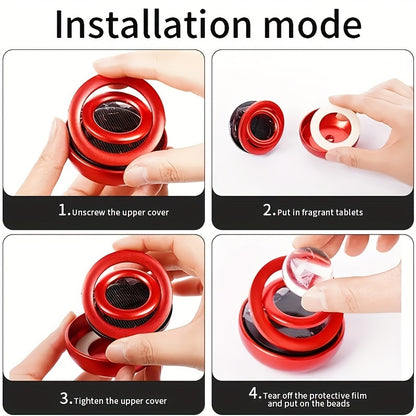 Solar-Powered Planet Aroma Diffuser - Elegant Car Freshener with Masculine Scent, Battery-Free Eco Aromatherapy