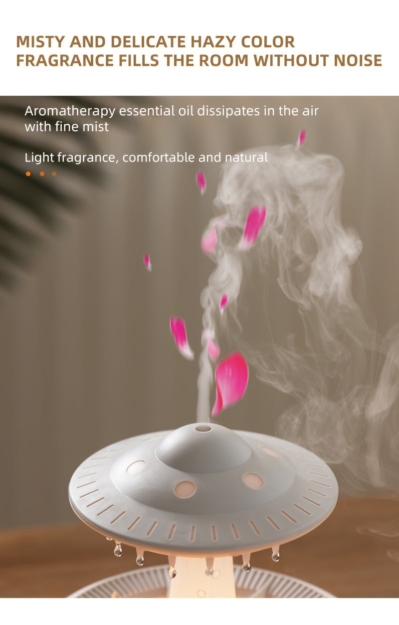Large Capacity Volcanic Spray Atomizer - Intelligent Simulation Water Drop Humidifier and Flame Aroma Diffuser for Home - Advanced Mist Technology, Whisper Quiet, Easy to Clean, and Automatic Shut-Off