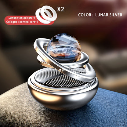 Solar-Powered Planet Aroma Diffuser - Elegant Car Freshener with Masculine Scent, Battery-Free Eco Aromatherapy