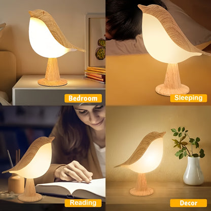 1pc of Bird Touch Lights Suitable for Bedrooms, Dimmable Cordless Bird Night Lights, USB Rechargeable Touch Sensor Control Table, And Table Lamp with Aroma Diffuser Function