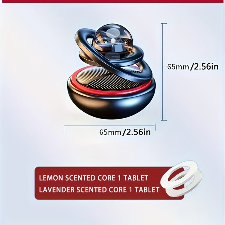 Solar-Powered Planet Aroma Diffuser - Elegant Car Freshener with Masculine Scent, Battery-Free Eco Aromatherapy