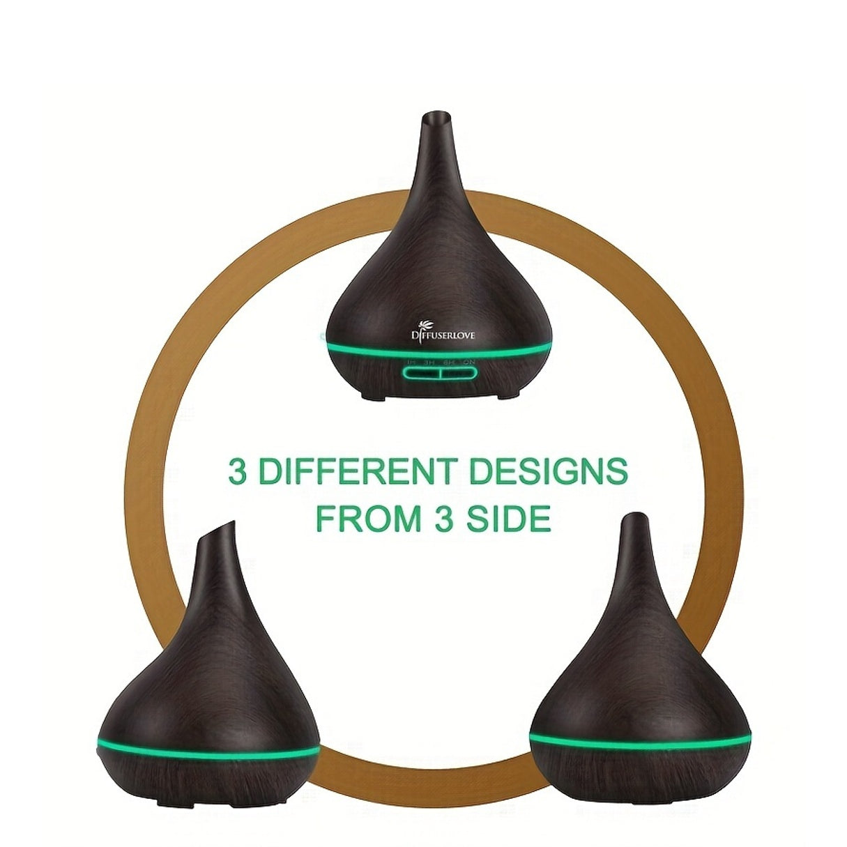 Home Aroma Diffuser Lamp, 16.91oz Diffuser Soundwave Technology Smoke Vaporizer Diffuser with Adjustable Mist Mode, 7 Color LEDs, 4 Timers (1pc 16.91oz Essential Oil Diffuser + 12 Bottles Of Essential Oils Or 1pc 16.91oz Humi