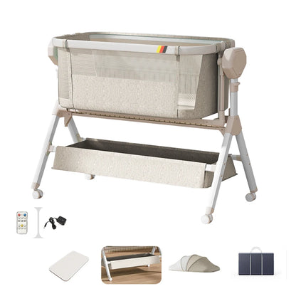 Rocking Baby Bassinet, Baby Cribs, Newborn Co-Sleeper, Infant Beside Sleeper, Unisex Baby Bed Cribs, Portable Travel Crib,Cradle