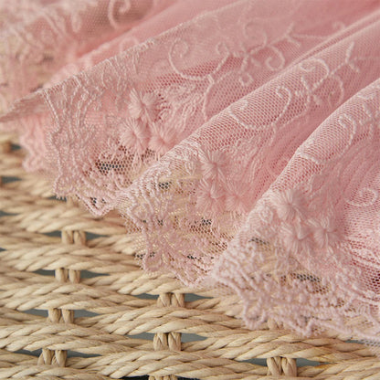 Baby Girl 2 Piece Outfits Mesh Lace Patchwork Ruffle Romper Dress and Headband Cute Fashion Summer Clothes