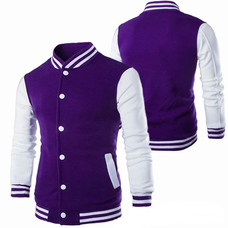Hoodies Men Baseball Jacket Men Fashion Design Wine Red Men's Slim Fit College Varsity Jacket Men Harajuku Boy Sweatshirt