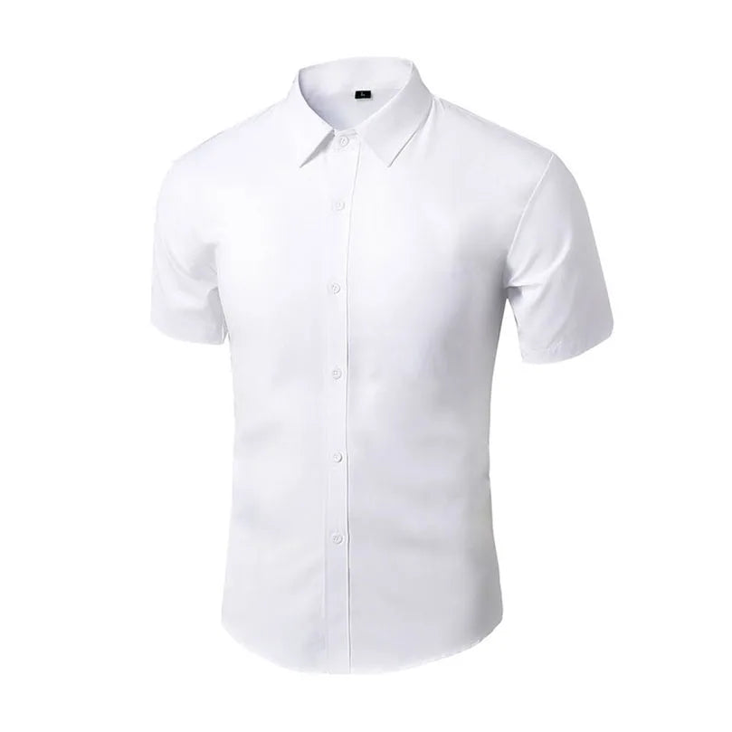 Men's Formal Shirt Long Sleeve Non-Iron Business Slim Fit Korean Work Men White Casual Dress Suit Shirt 2026 Autumn S-5XL
