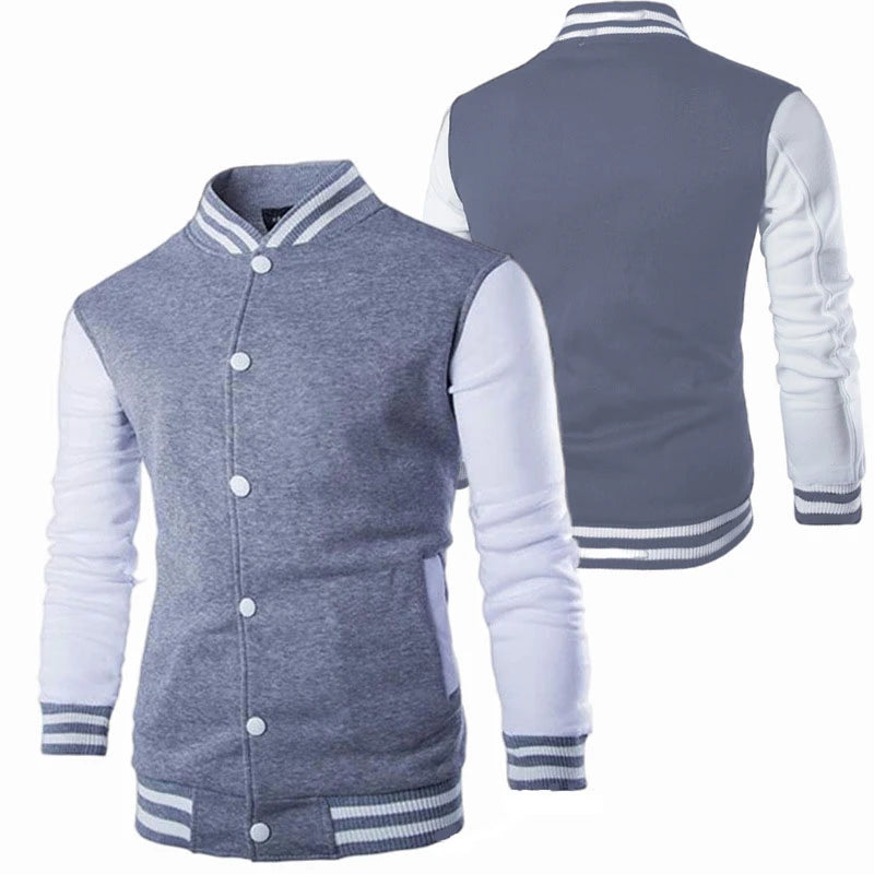 Hoodies Men Baseball Jacket Men Fashion Design Wine Red Men's Slim Fit College Varsity Jacket Men Harajuku Boy Sweatshirt