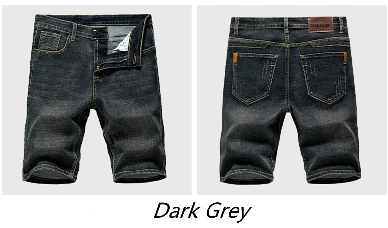 2026 Summer Men's Slim Denim Shorts Business Casual Fashion Loose Stretch All-Match Jeans Male High-End Brand Five-Point Pants