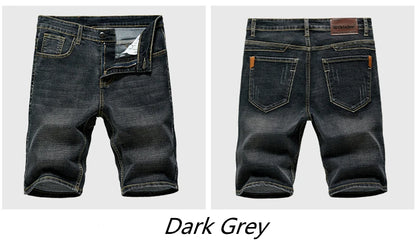 2026 Summer Men's Slim Denim Shorts Business Casual Fashion Loose Stretch All-Match Jeans Male High-End Brand Five-Point Pants