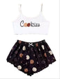 Hot Women's Sleepwear Cute Cartoon Print Short Set Pajamas for Women Pajama Set Sweet Short Sleeve V-Neck & Shorts Summer Pajama