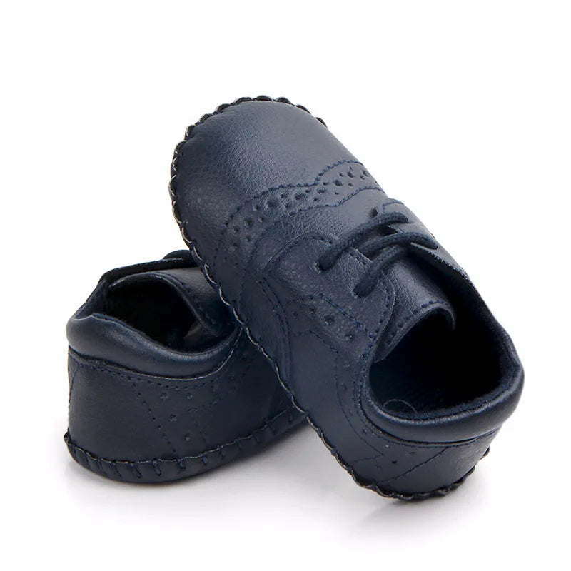 New Baby Shoes Retro Leather Boy Girl Shoes Toddler Rubber Sole Anti-slip First Walkers Newborn Infant Baby Crib Shoes