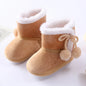 Winter Newborn Baby Girl Boy Polka Dot Cute Cartoon Cotton Shoes Soft Sole Plus Velvet Warm Boots Toddler Infant Walking Shoes