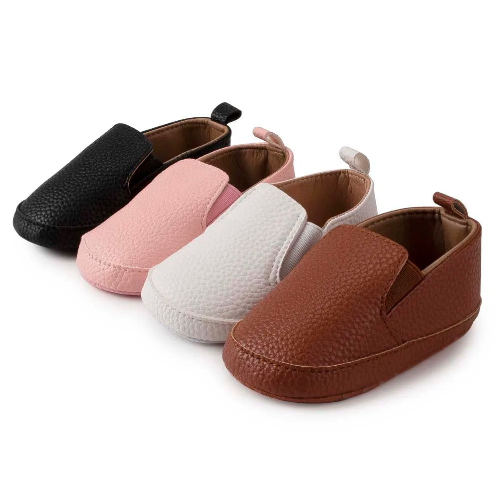 2025 New Baby Shoes Boys Girls Casual Shoes Soft-sole Non-slip PU Leather Cotton Infant First Walkers Crib 4-colors Newborn
