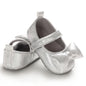 Cute 0-18M Spring Newborn Silver Baby Shoes Non Slip Cloth Bottom Girl Shoes Elegant Breathable Casual Baby First Walking Shoes