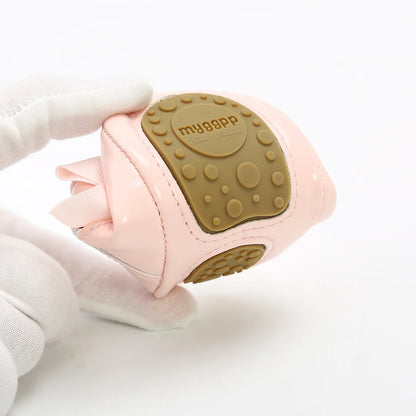 Newborn Baby Shoes Baby Boy Girl Shoes Girl Classic Bowknot Rubber Sole Anti-slip PU Dress Shoes First Walker Toddler Crib Shoes
