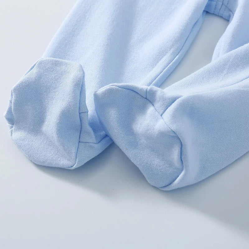 Lawadka 0-12M Spring Autumn Cotton Newborn Baby Boy Girl Pants Solid Wrap Foot Long Trousers Casual Baby Leggings For Girls Boys