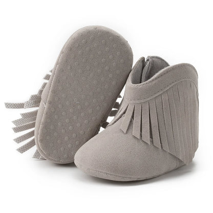 KIDSUN Baby Booties Girl Boy Pre walker Solid Infant Toddler First Walkers Soft Sole Anti-slip Boots Newborn Moccasin