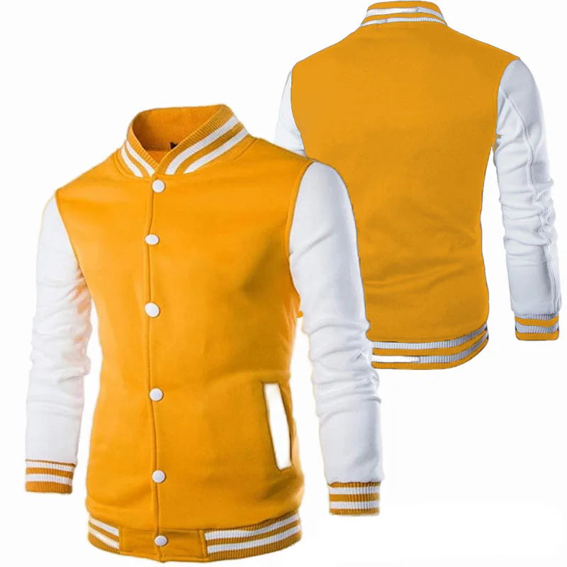 Hoodies Men Baseball Jacket Men Fashion Design Wine Red Men's Slim Fit College Varsity Jacket Men Harajuku Boy Sweatshirt