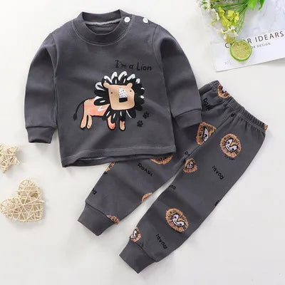 Spring Autumn New Baby Clothing Set Cartoon Cotton Baby Boys Clothing Girls Suit Set 0-3 Year Baby Clothes