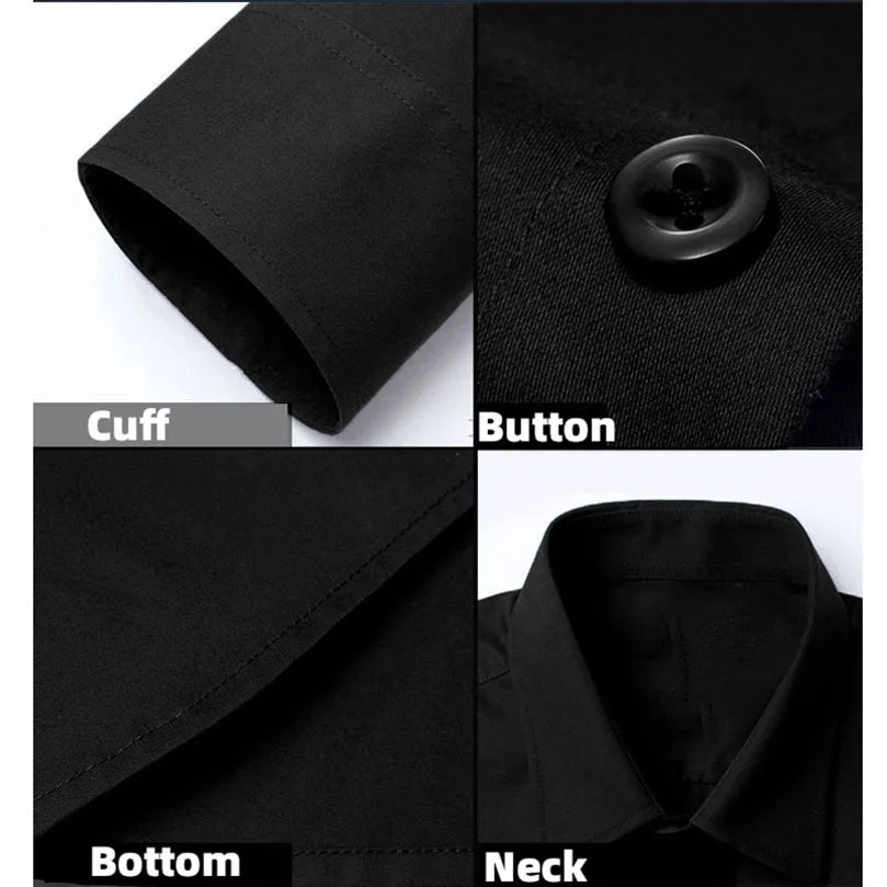 Men's Formal Shirt Long Sleeve Non-Iron Business Slim Fit Korean Work Men White Casual Dress Suit Shirt 2026 Autumn S-5XL