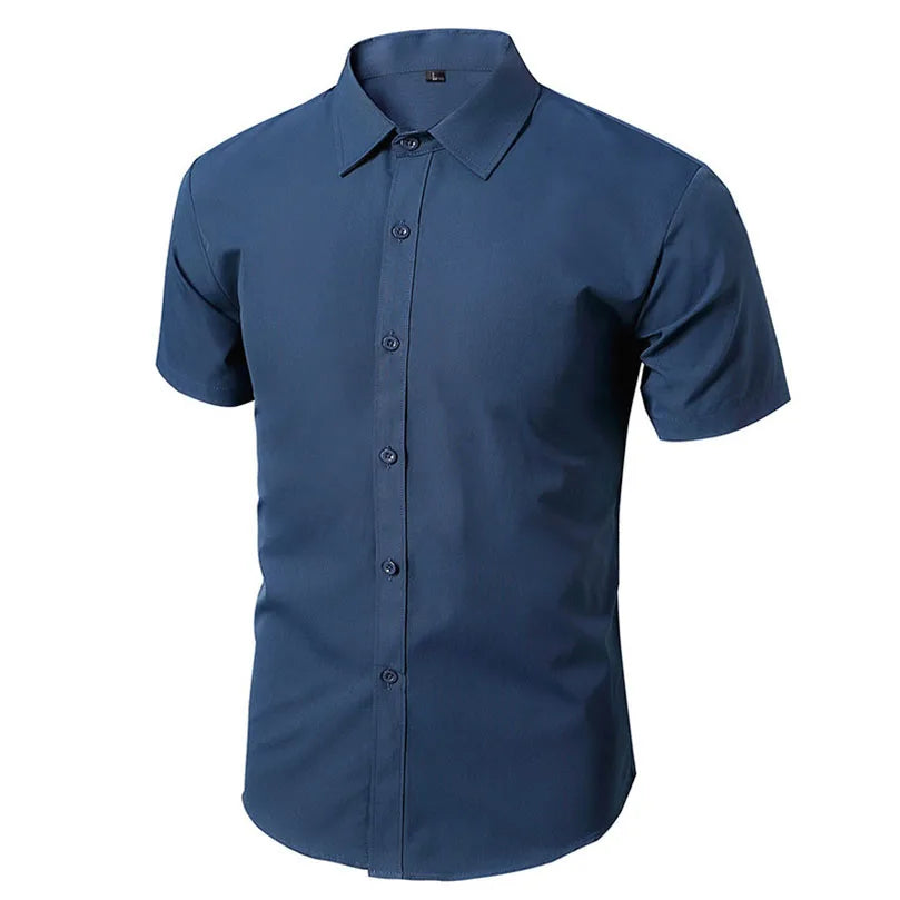 Men's Formal Shirt Long Sleeve Non-Iron Business Slim Fit Korean Work Men White Casual Dress Suit Shirt 2026 Autumn S-5XL