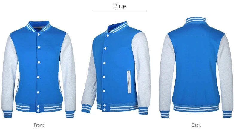 Baseball Jackets Men New Fashion Design Slim Fit College Varsity Coat Women's Jacket Support Custom Print Photo/Text