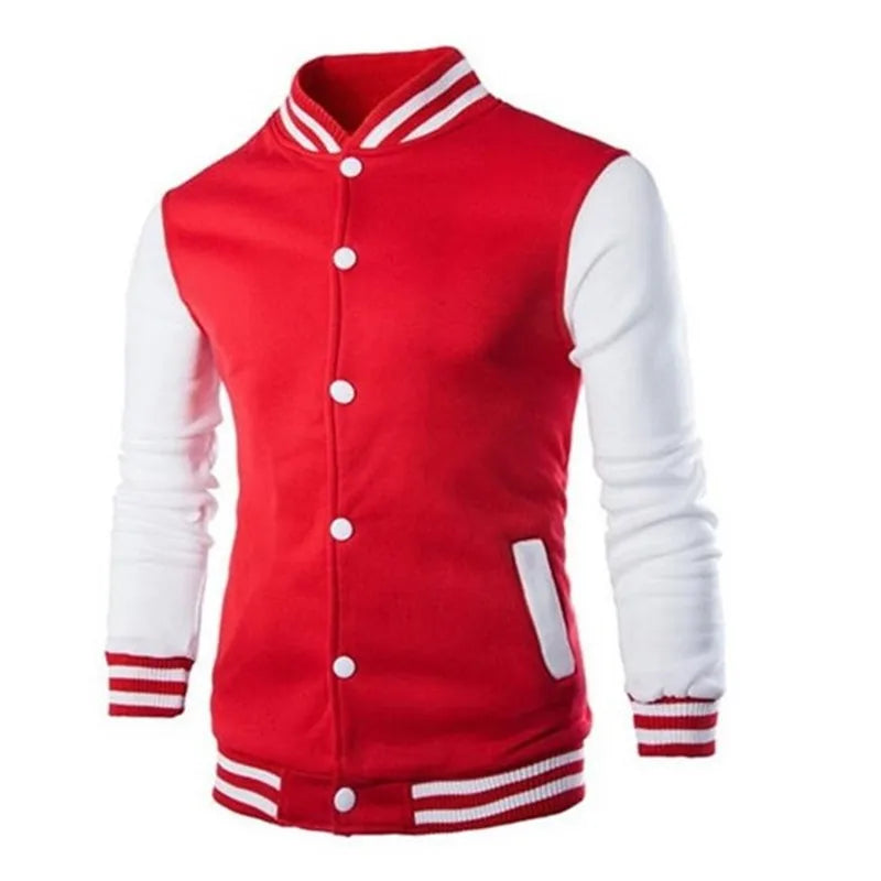 Hoodies Men Baseball Jacket Men Fashion Design Wine Red Men's Slim Fit College Varsity Jacket Men Harajuku Boy Sweatshirt