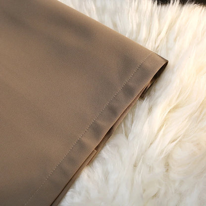 Fashion Elegant Formal Skirts Women Autumn New High Waist Drape Suit Long Brown Skirt Zipper Female