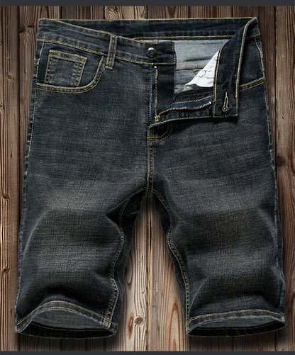 2026 Summer Men's Slim Denim Shorts Business Casual Fashion Loose Stretch All-Match Jeans Male High-End Brand Five-Point Pants