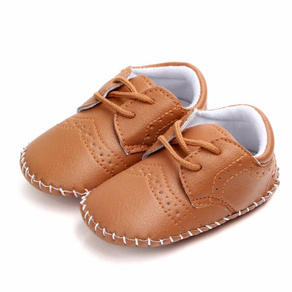 New Baby Shoes Retro Leather Boy Girl Shoes Toddler Rubber Sole Anti-slip First Walkers Newborn Infant Baby Crib Shoes