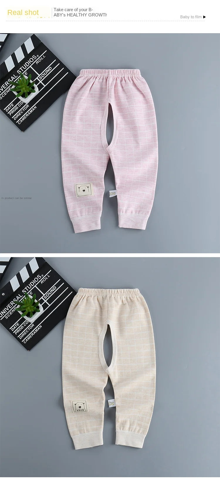 Newborn Baby Pants with Open Crotch Cotton Spring Autumn Trouser Boys Children Leggings Cute Girls Pajamas Toddler Clothes 0-24M