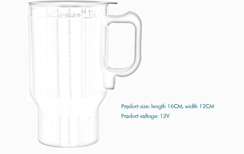 Heated Travel Mug Car Heating Cup 500ml Stainless Steel 12V Travel Electric Coffee Tea Cup Insulated Heated Thermos Mug