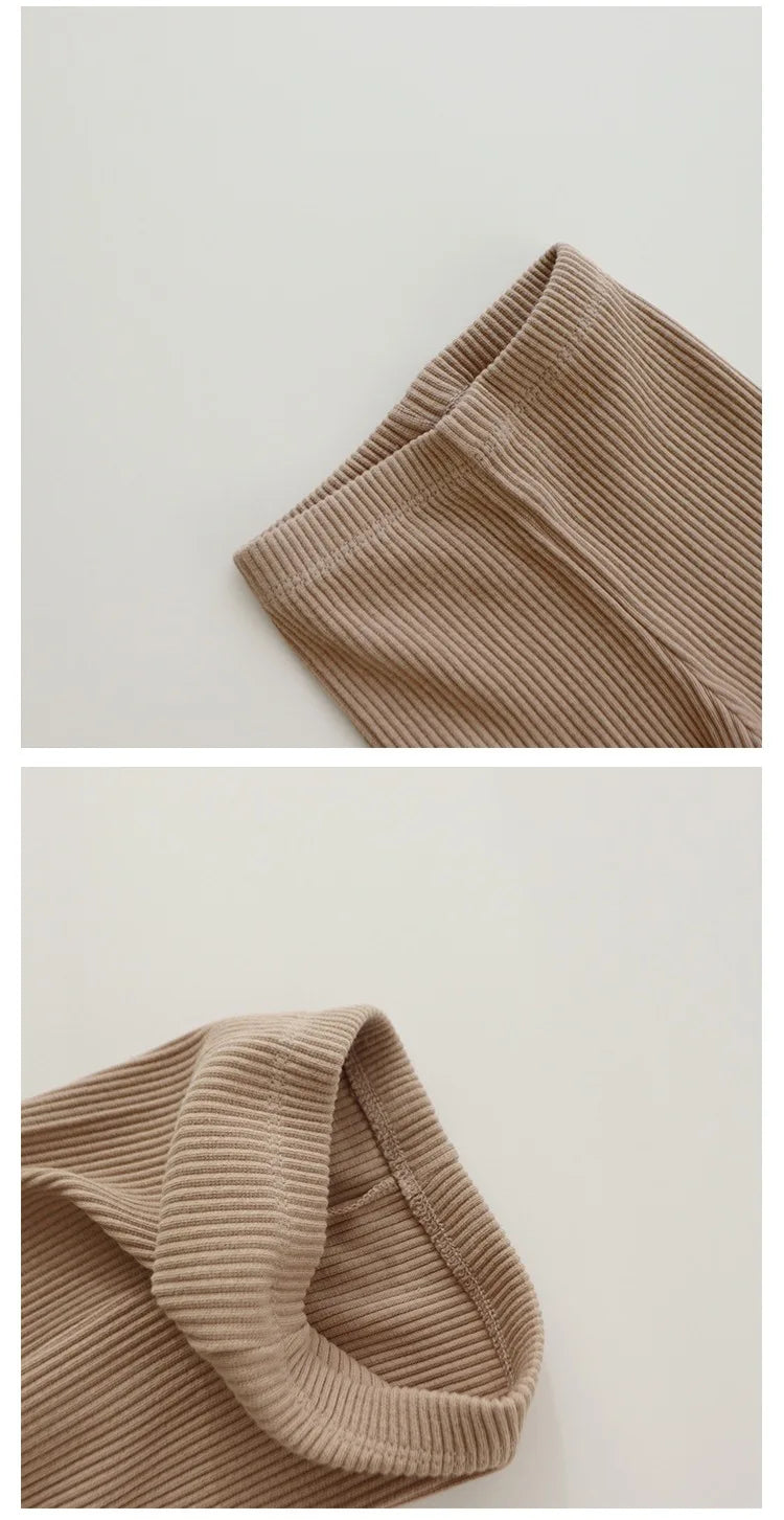 Newborn Leggings For Baby Girl Clothes Infant Kids Ribbed Cotton Solid Leggings Lace Foot Mouth Skinny Pants Baby Clothing