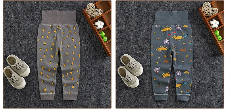 Baby Girls Boys Pants Toddler Bottoming Leggings Children Cotton Cartoon Trousers High Waist 2024 Autumn Newborn Kids Clothing