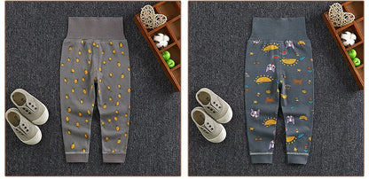 Baby Girls Boys Pants Toddler Bottoming Leggings Children Cotton Cartoon Trousers High Waist 2024 Autumn Newborn Kids Clothing