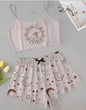 Hot Women's Sleepwear Cute Cartoon Print Short Set Pajamas for Women Pajama Set Sweet Short Sleeve V-Neck & Shorts Summer Pajama