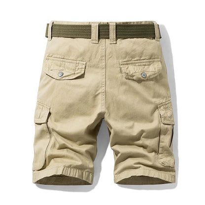 2026 Summer Men's Baggy Multi Pocket Military Cargo Shorts Male Cotton Khaki Men's Tactical Shorts Short Pants 30-38 No Belt