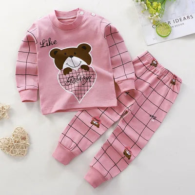 Spring Autumn New Baby Clothing Set Cartoon Cotton Baby Boys Clothing Girls Suit Set 0-3 Year Baby Clothes